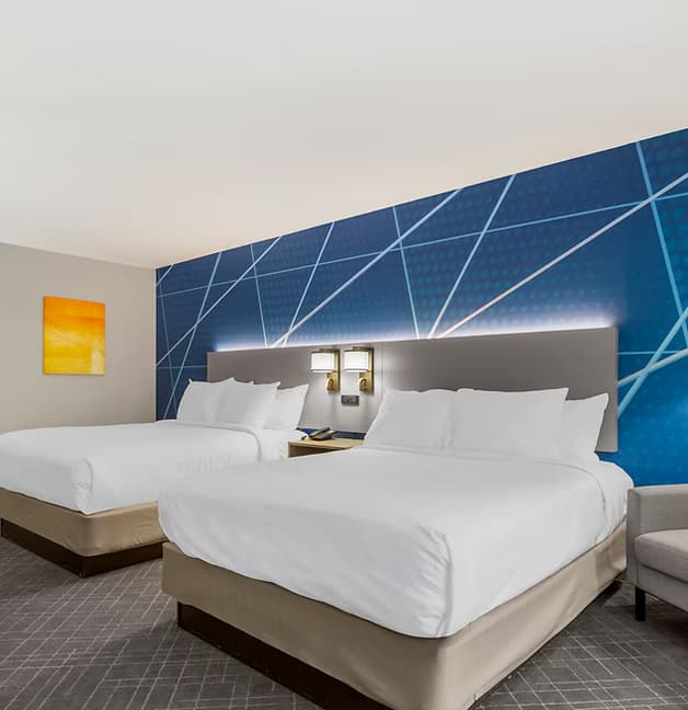 Hotel room with two queen beds